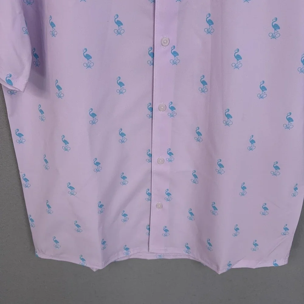 Miami Tennis Open Shirt Mens Large Purple Flamingo AOP All Over Under Armour